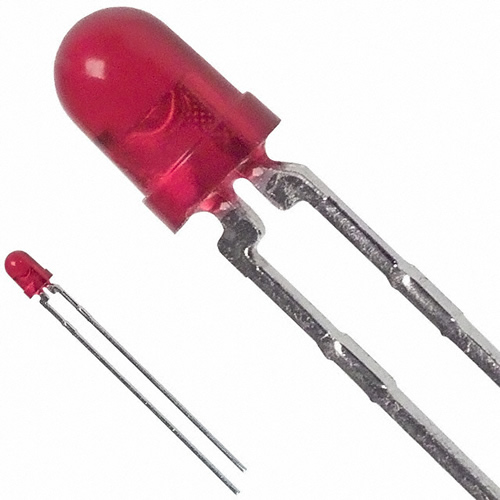 LED 3MM 5V 626NM HE RED DIFF - HLMP-1600 - Click Image to Close