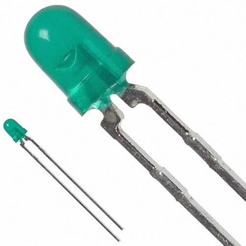 LED 3MM 5V 569NM GREEN DIFF - HLMP-1640 - Click Image to Close