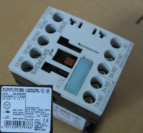 3RH1140-1AP00 CONTACTOR RELAY, 4NO,