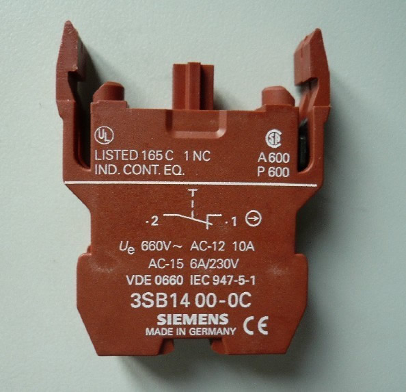 3SB1400-0C Contact block 22 and 30mm 1NC