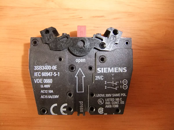 3SB3400-0E ACTUATOR WITH TWO CONTACTS,