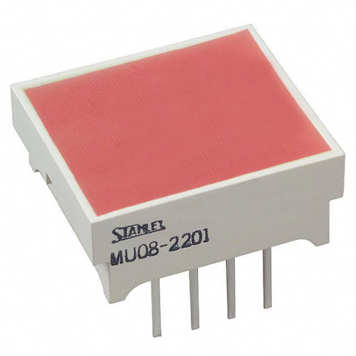 LED RECT 14X16 RED DIFF 8 PIN - MU08-2201